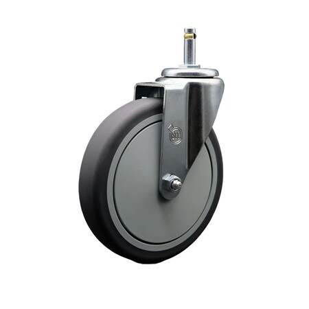 Service Caster 6'' Thermoplastic Rubber Wheel Swivel 7/16'' Grip Ring Stem Caster SCC-GR20S614-TPRB-716138